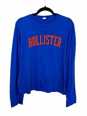 Hollister Blue Long Sleeve Graphic Tee | Men’s XL | Super Soft